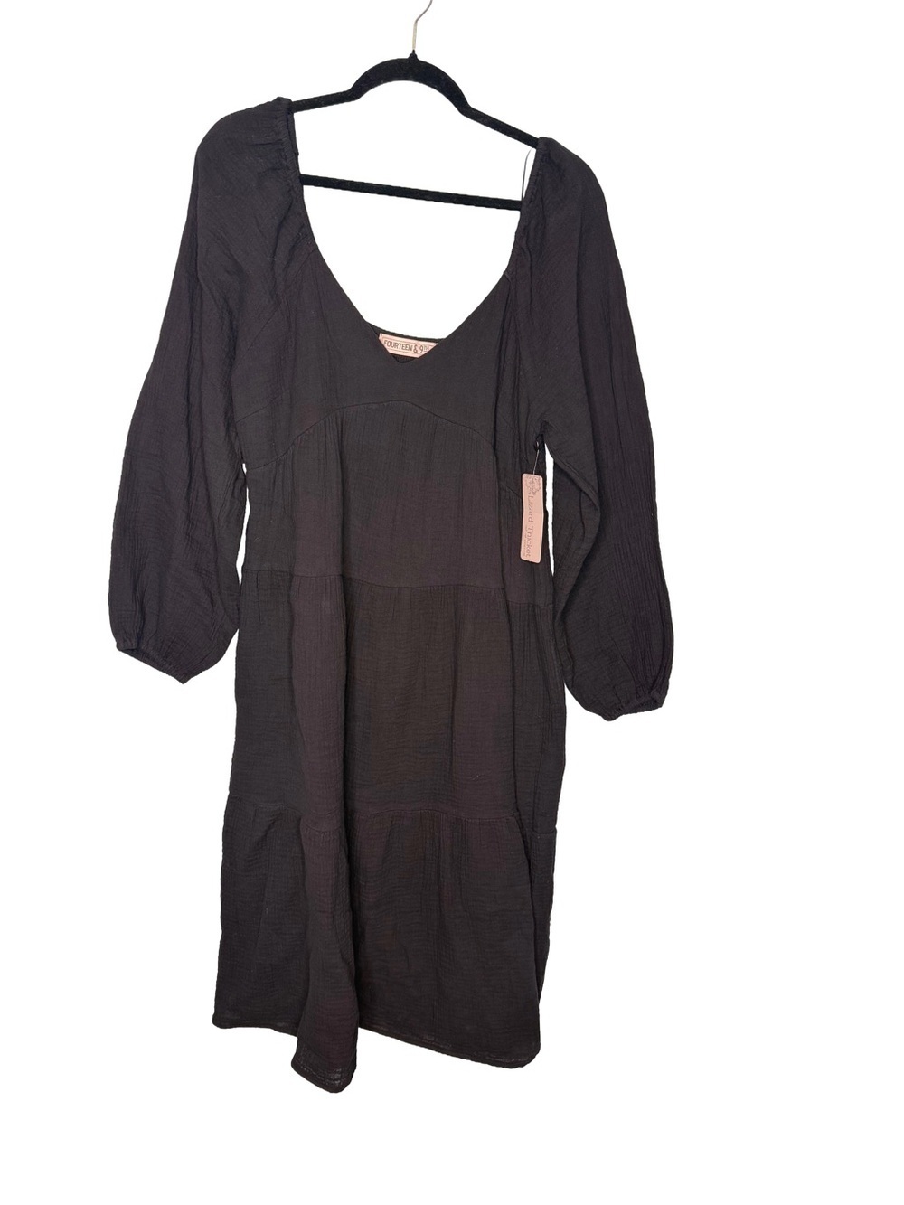 lizard thicket boutique Women’s Black Long Sleeve Tiered Dress